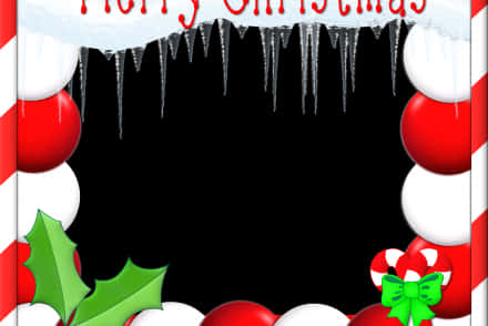 Festive Christmas Framewith Icicles PNG Image