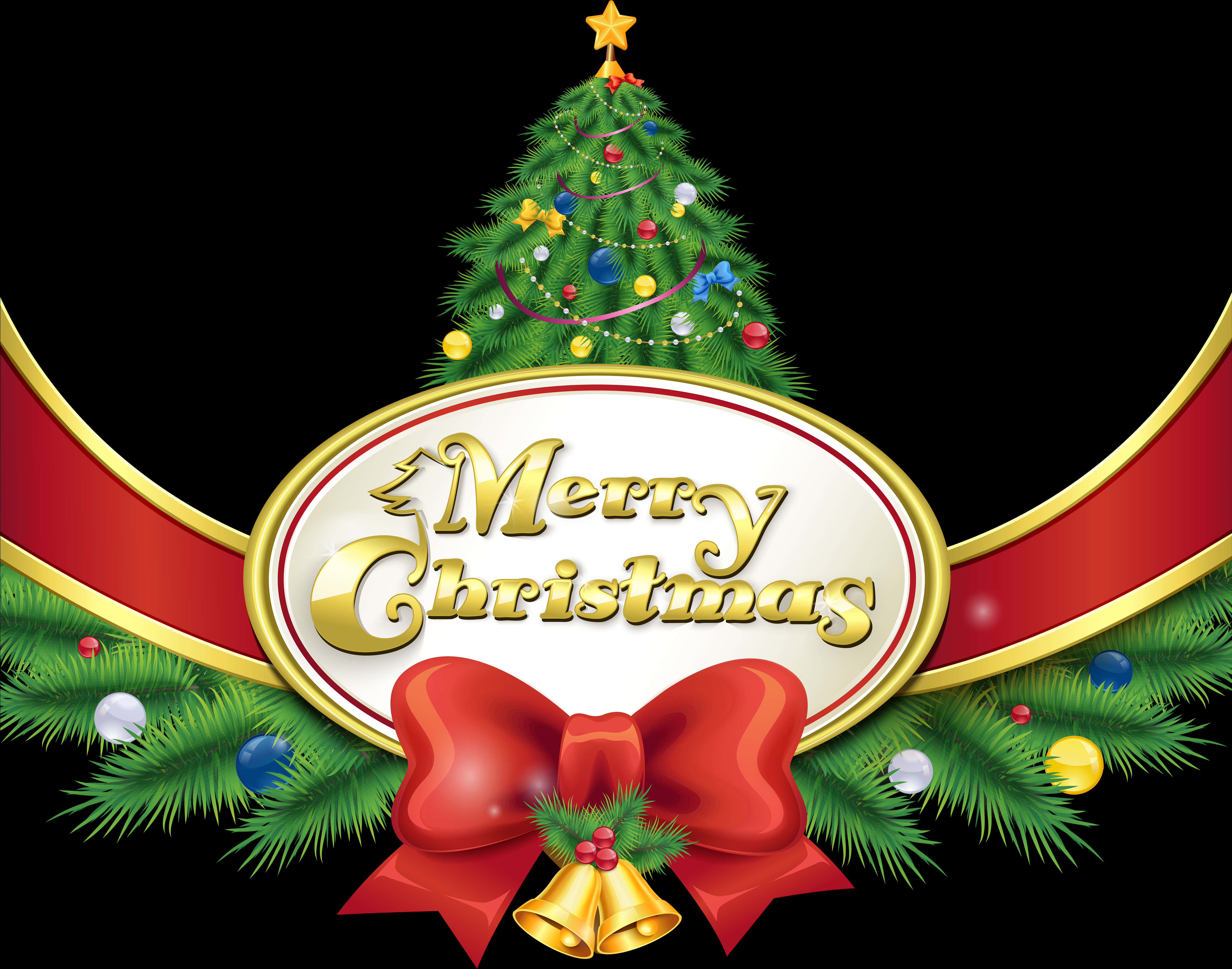 Festive Christmas Greeting Design PNG Image