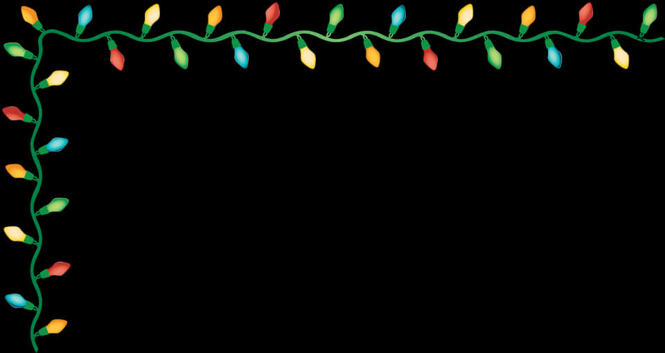 Festive Christmas Lights Border PNG Image