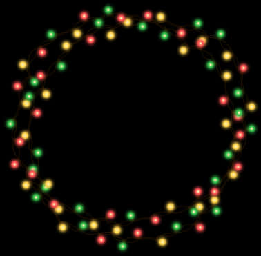 Festive Christmas Lights Border PNG Image