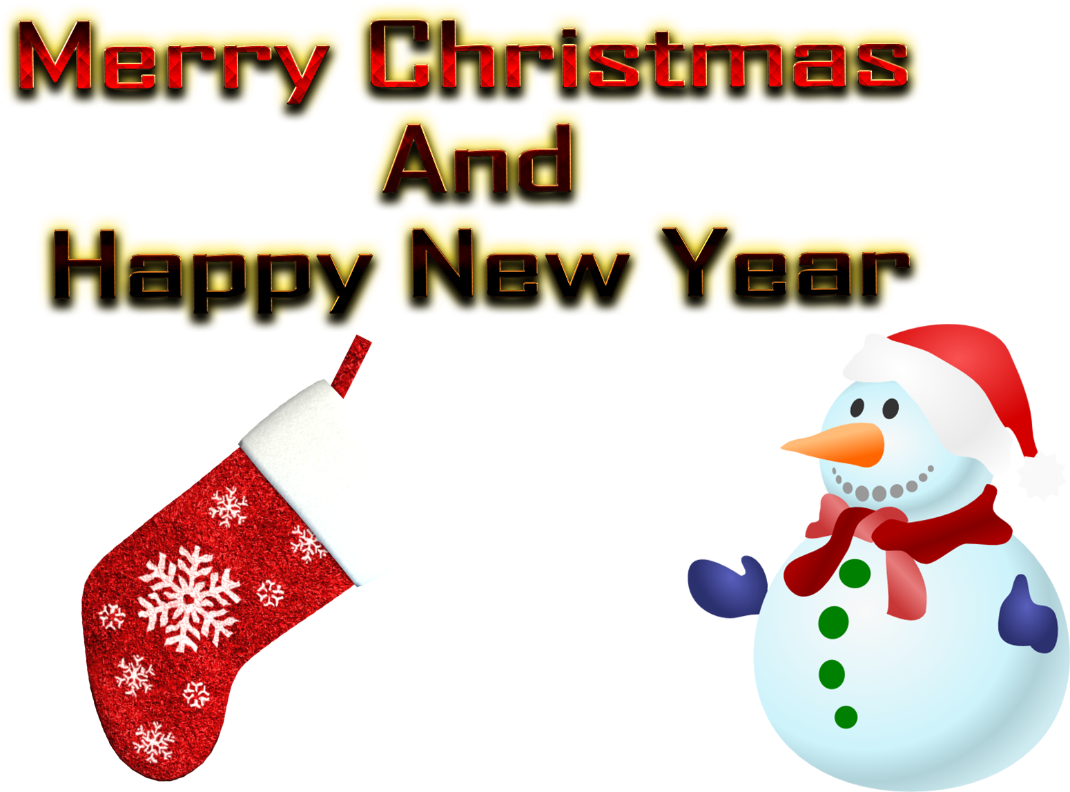 Festive Christmas New Year Greeting PNG Image