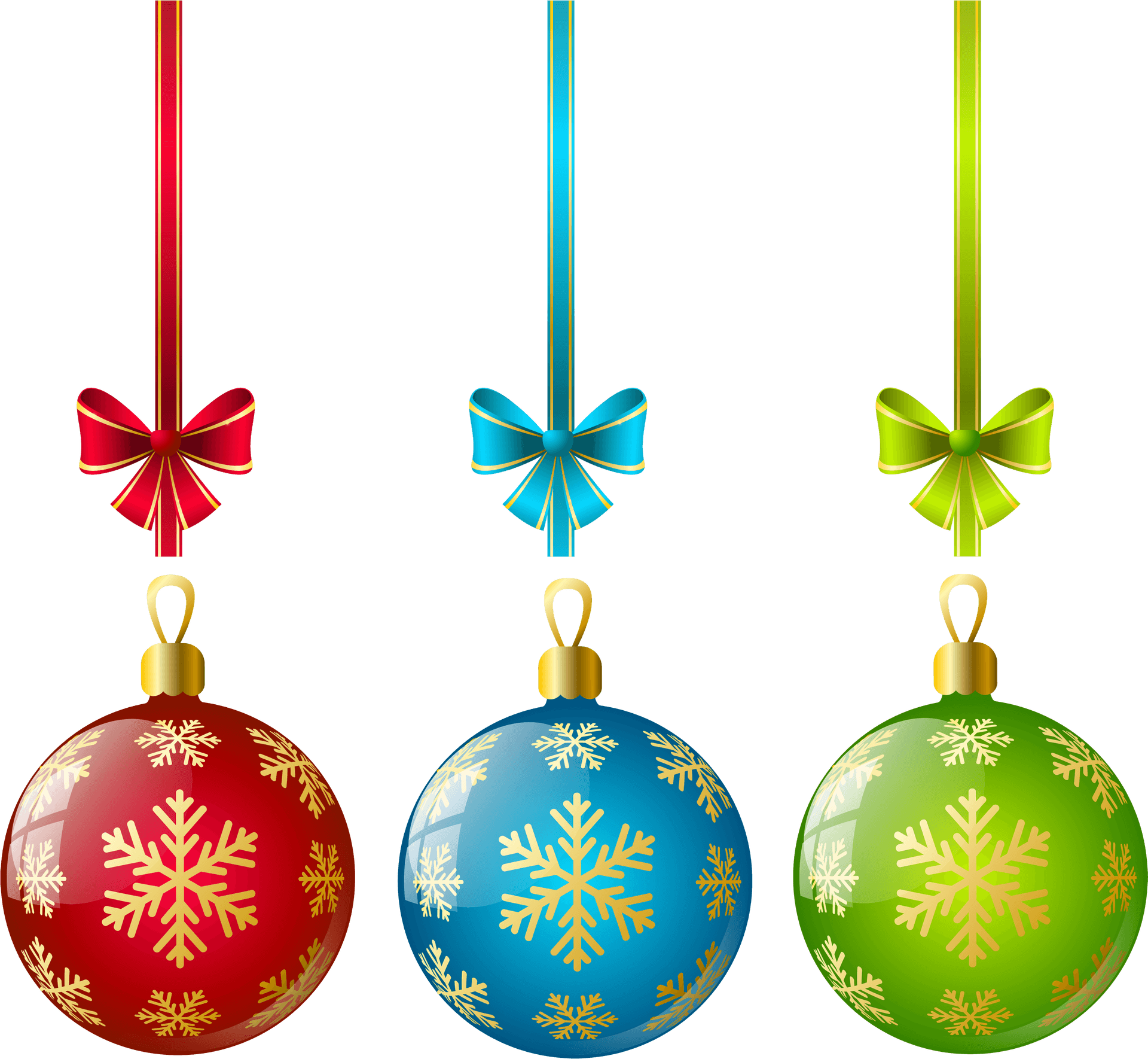 Festive Christmas Ornaments PNG Image