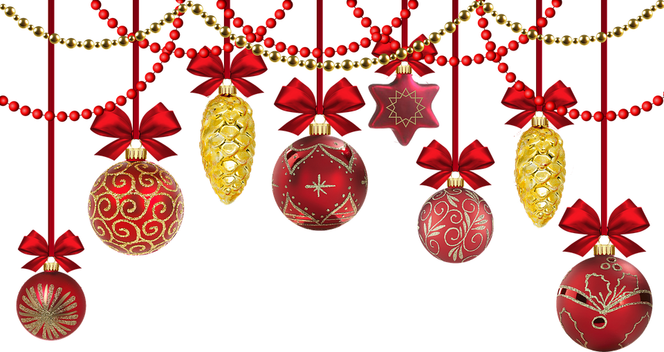 Festive Christmas Ornaments Decoration PNG Image