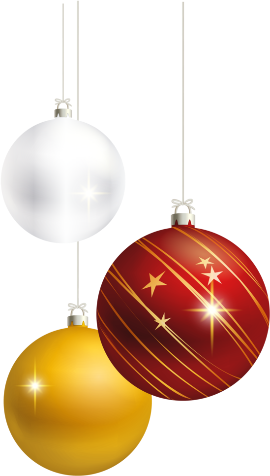 Festive Christmas Ornaments PNG Image