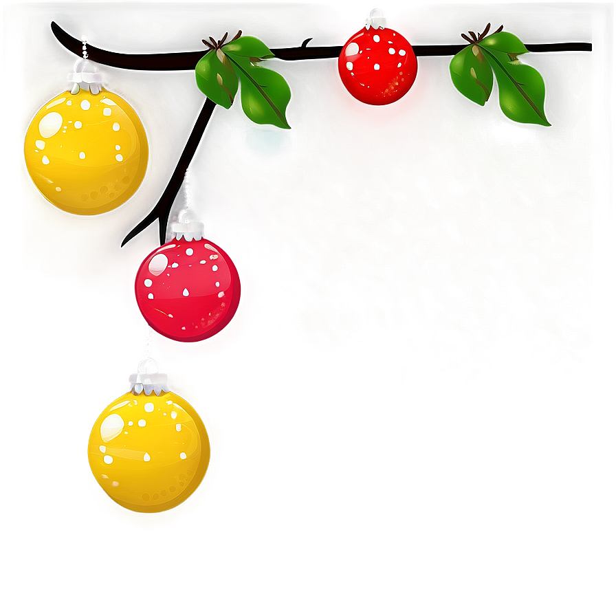 Festive Christmas Ornaments PNG Image