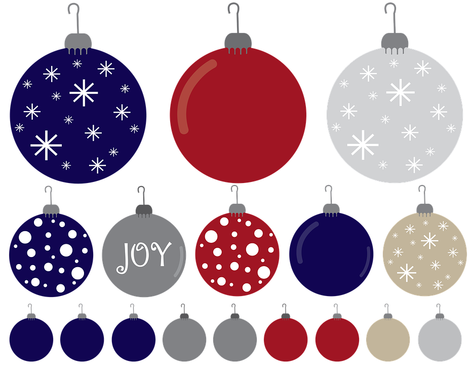 Festive Christmas Ornaments Vector PNG Image