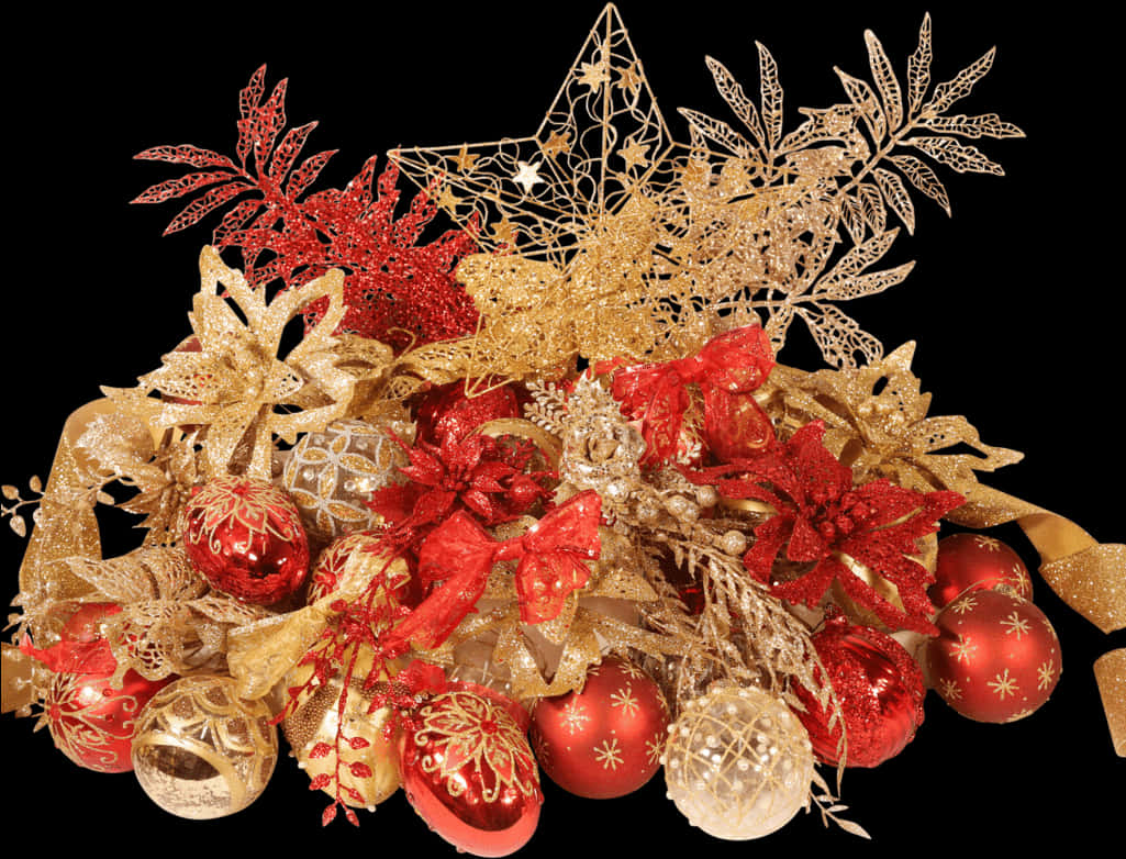 Festive Christmas Ornamentsand Decorations PNG Image