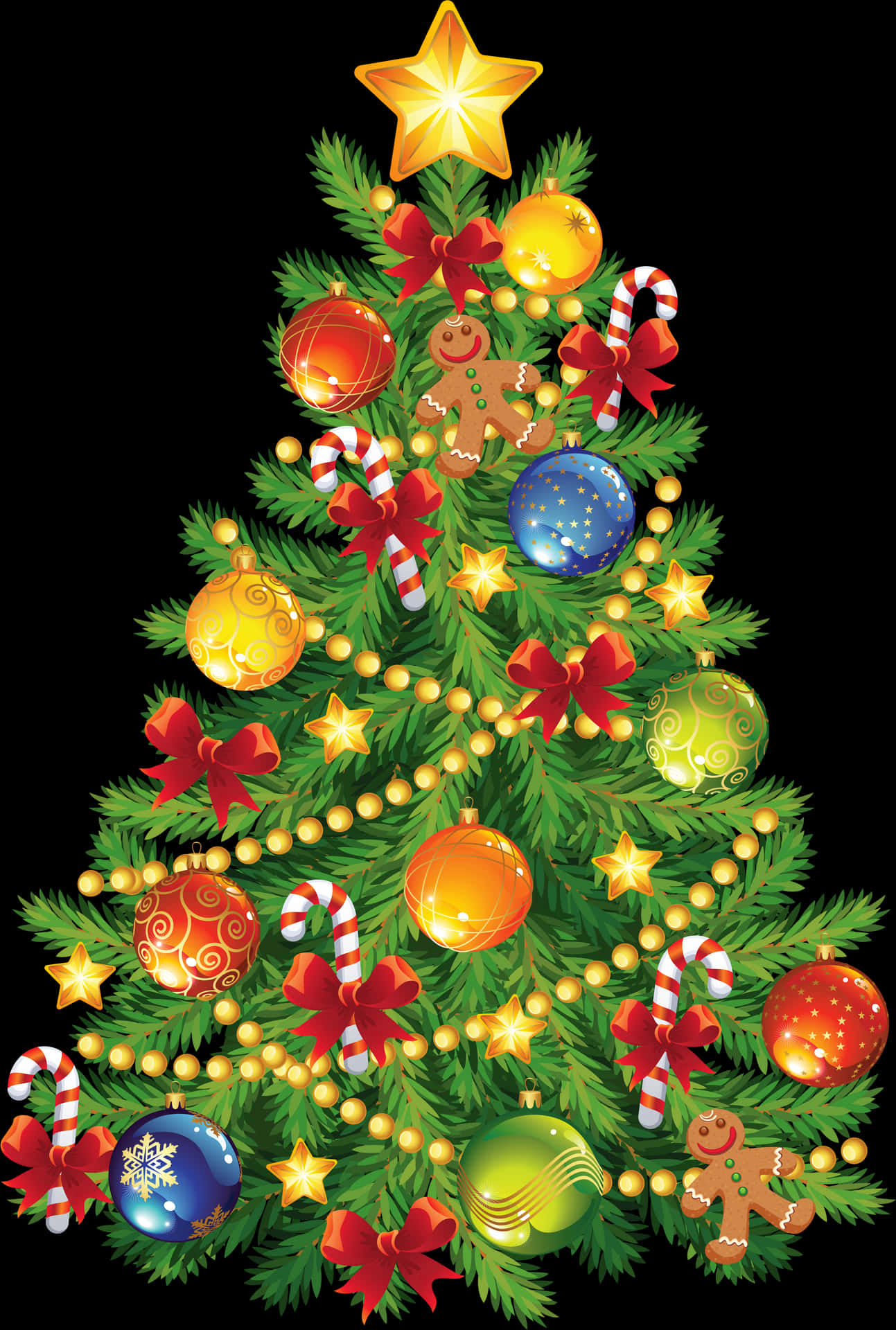 Festive Christmas Tree Decoration PNG Image