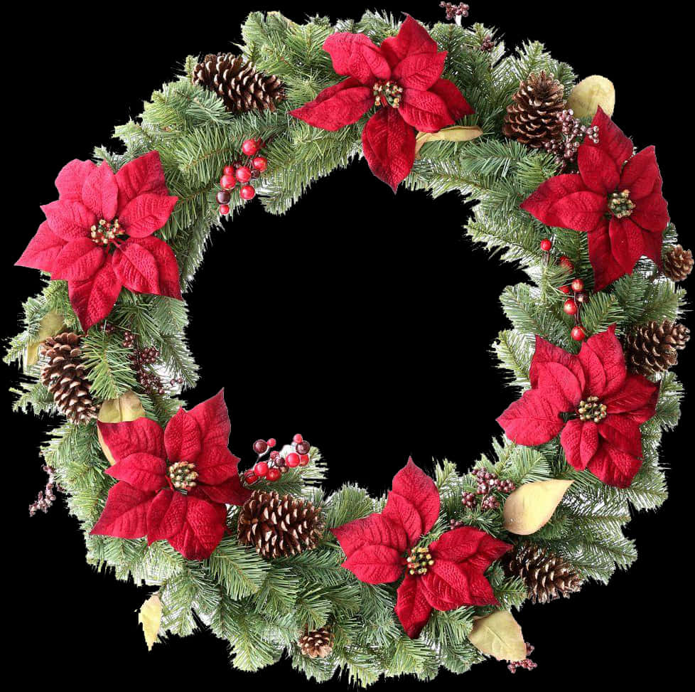 Festive Christmas Wreath PNG Image