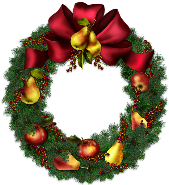 Festive Christmas Wreathwith Red Bow PNG Image