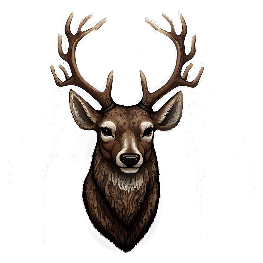 Festive Deer Head Holiday Decor Png Rvr PNG Image