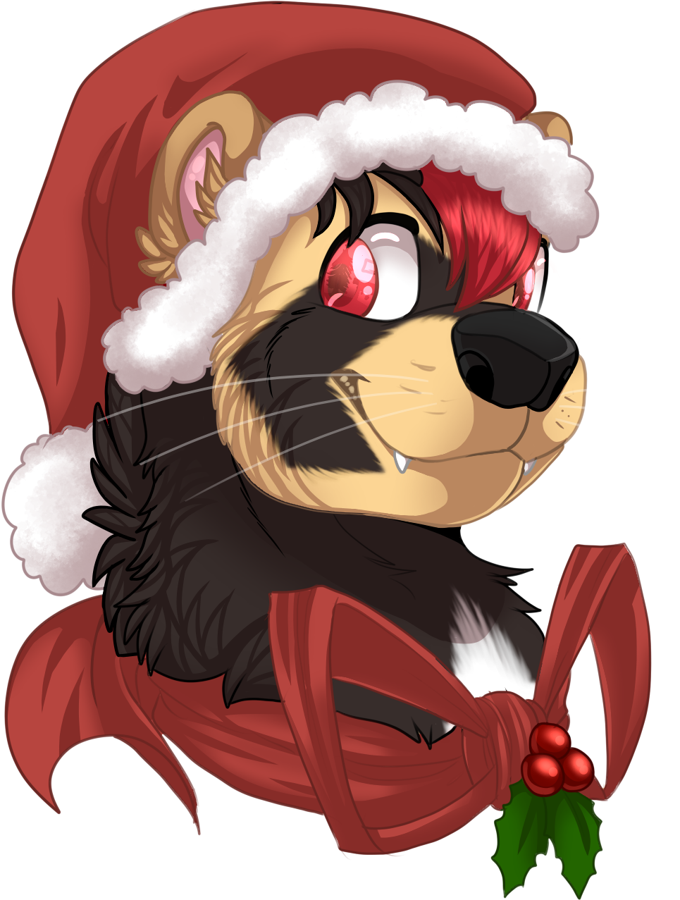 Festive Ferretin Santa Hat PNG Image