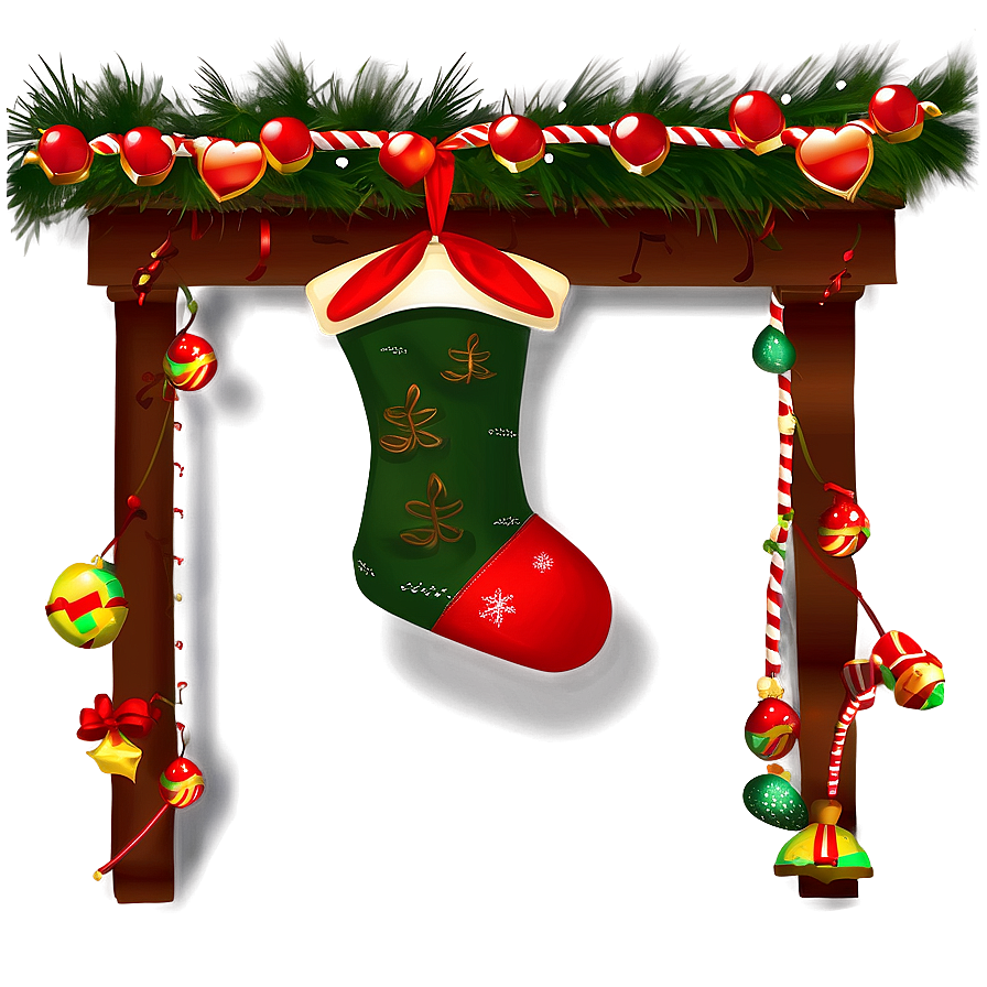 Festive Fireplace With Stockings Png Pes49 PNG Image