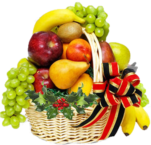 Festive Fruit Basket Assortment PNG Image