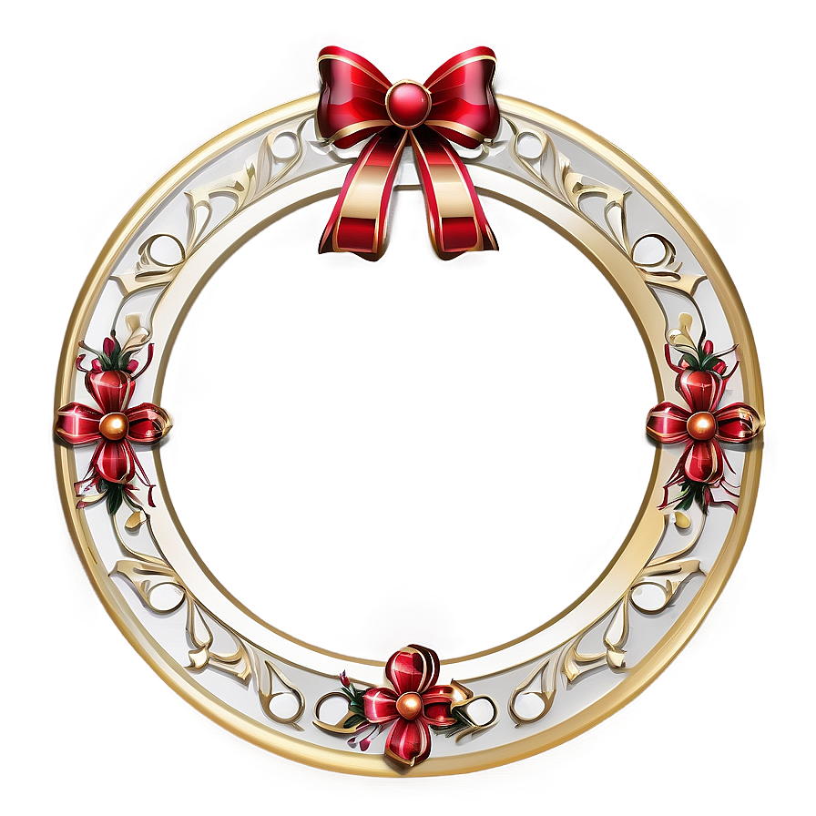 Festive Gold Circle Frame Png 06262024 PNG Image