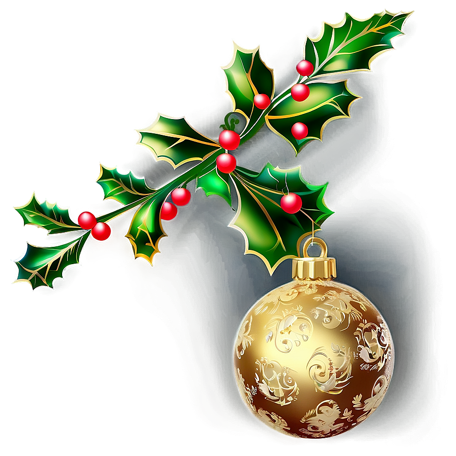 Festive Gold Ornament For Christmas Png 06262024 PNG Image