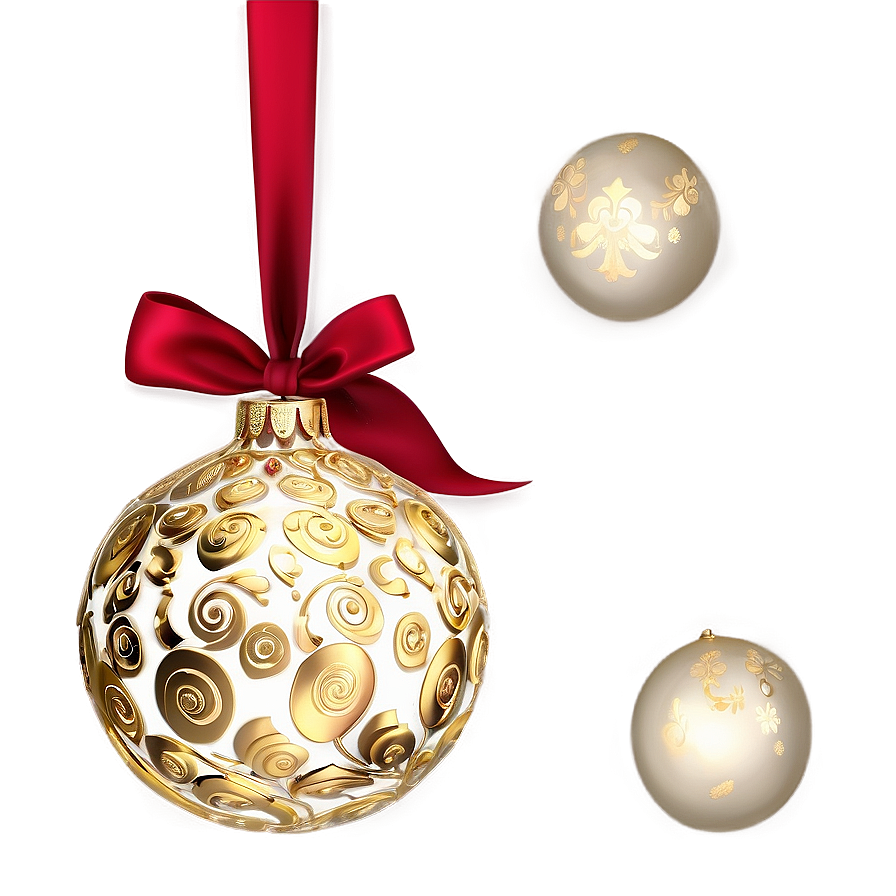 Festive Gold Ornament For Christmas Png 06262024 PNG Image