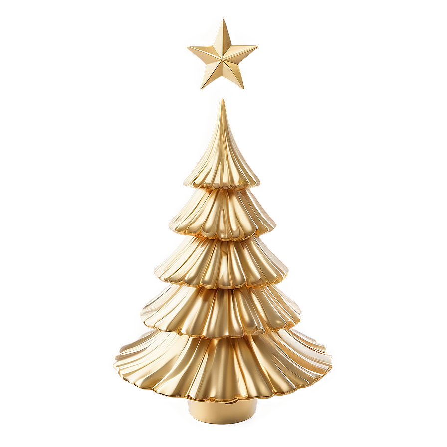 Festive Gold Tabletop Christmas Tree Png Ibr7 PNG Image