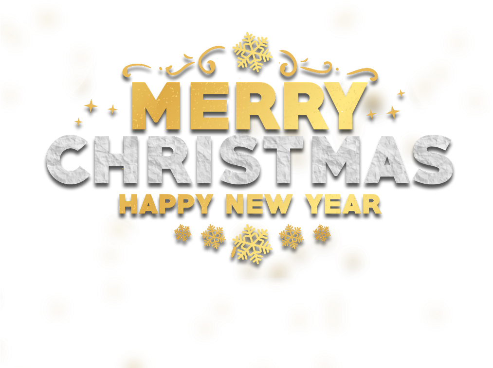 Festive Greetings Merry Christmas Happy New Year PNG Image