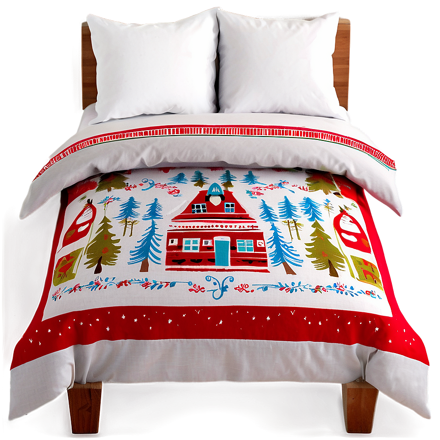 Festive Holiday Bedding Png 16 PNG Image