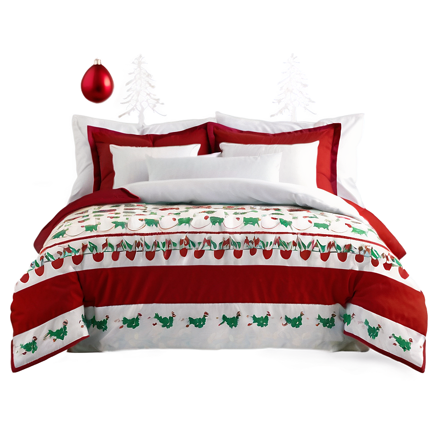 Festive Holiday Bedding Png 2 PNG Image