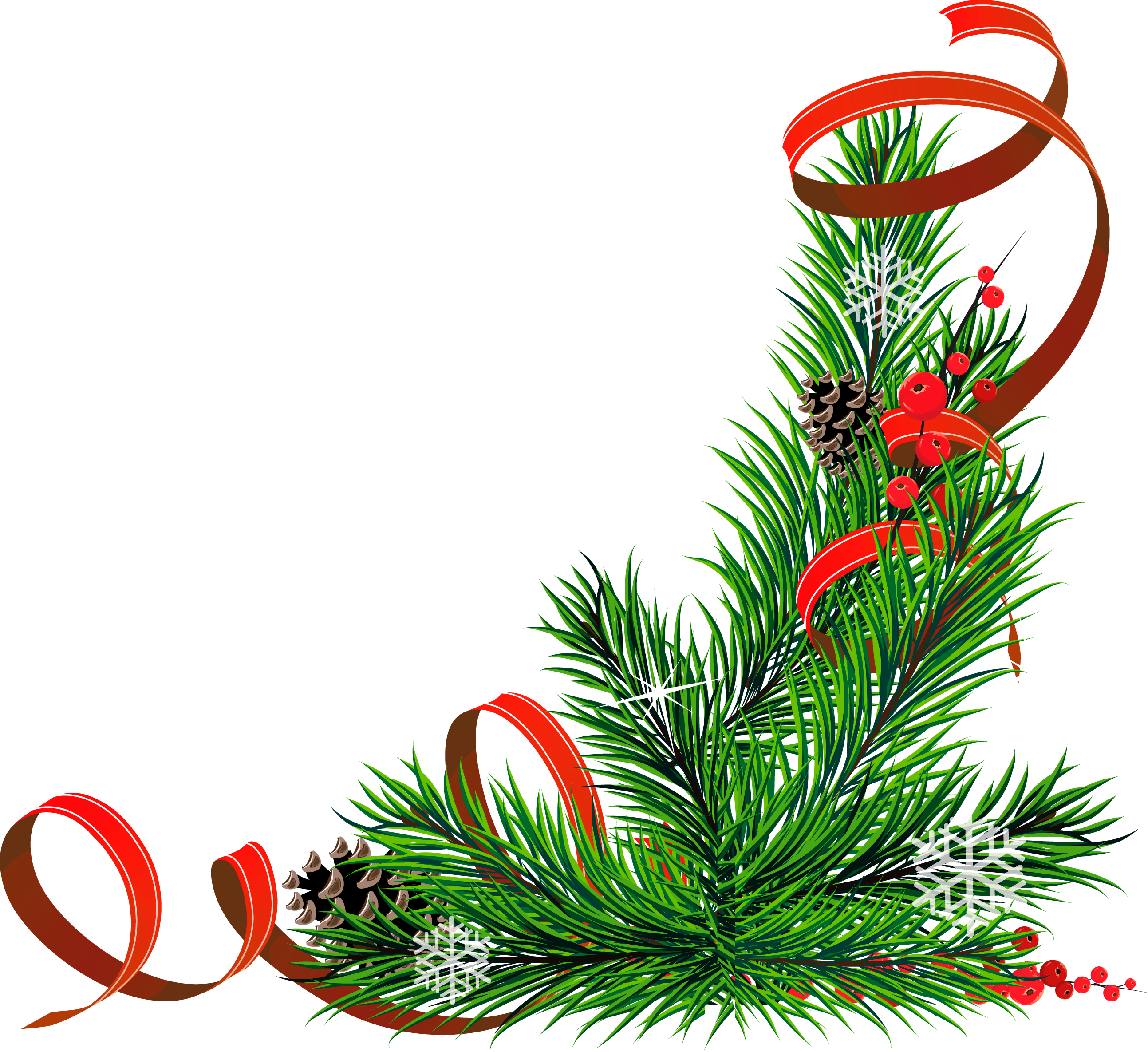 Festive Holiday Corner Decoration.png PNG Image