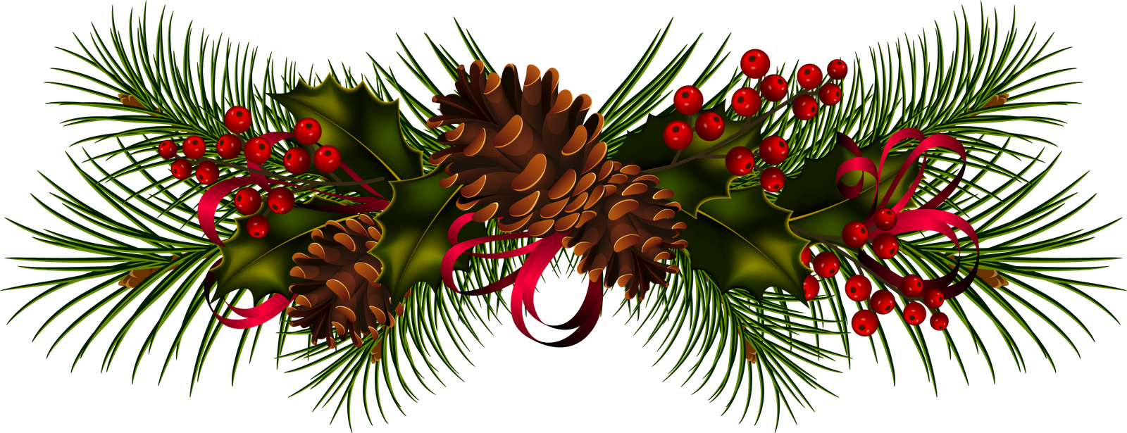 Festive Holiday Garland PNG Image