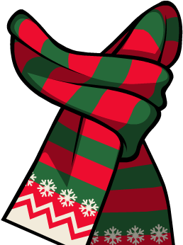 Festive Holiday Scarf Illustration PNG Image