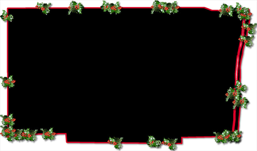 Festive Holly Christmas Border PNG Image