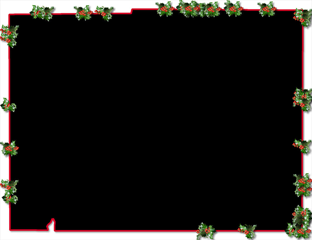 Festive Holly Christmas Frame PNG Image