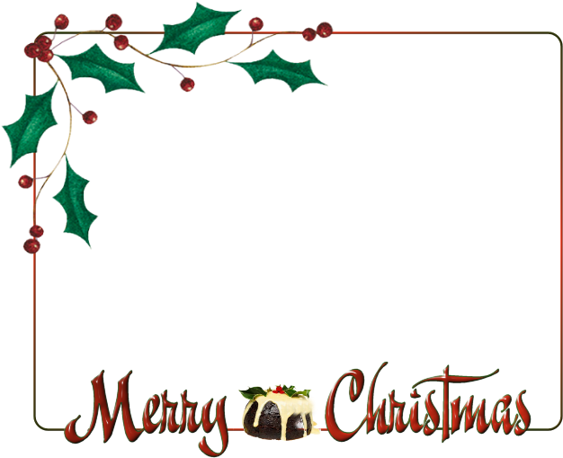 Festive Holly Christmas Frame PNG Image