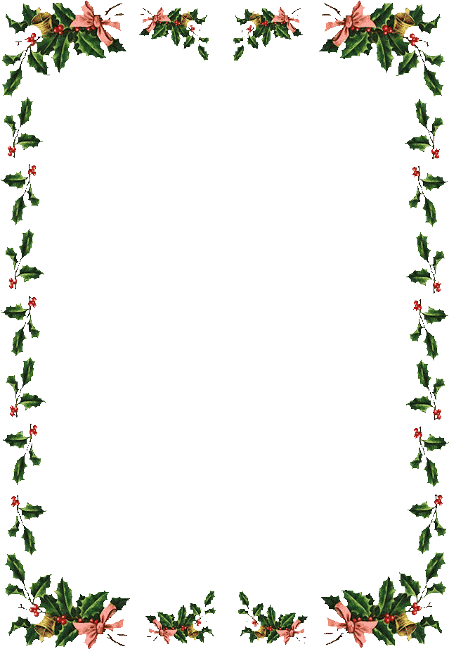 Festive Holly Christmas Frame PNG Image