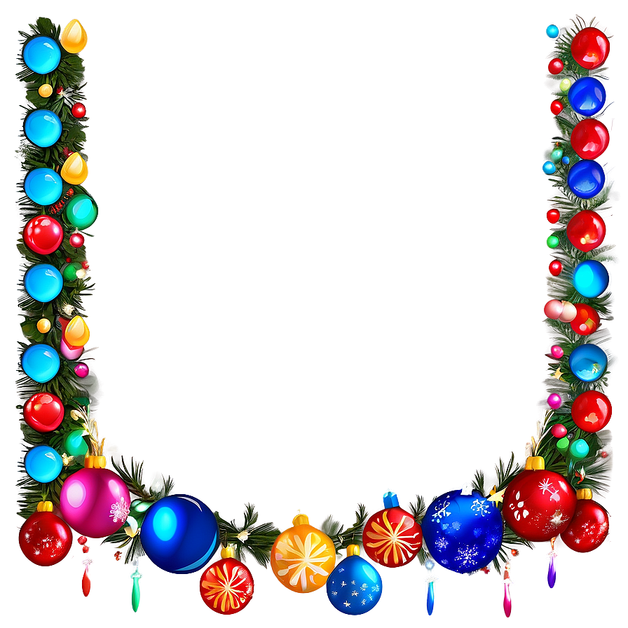 Festive Lights Christmas Border Png Jme PNG Image