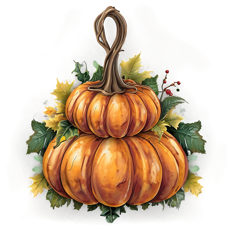 Festive Pumpkin Arrangement Png Gyi98 PNG Image