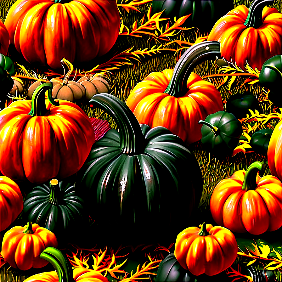 Festive Pumpkin Patch Celebration Png Ecc PNG Image