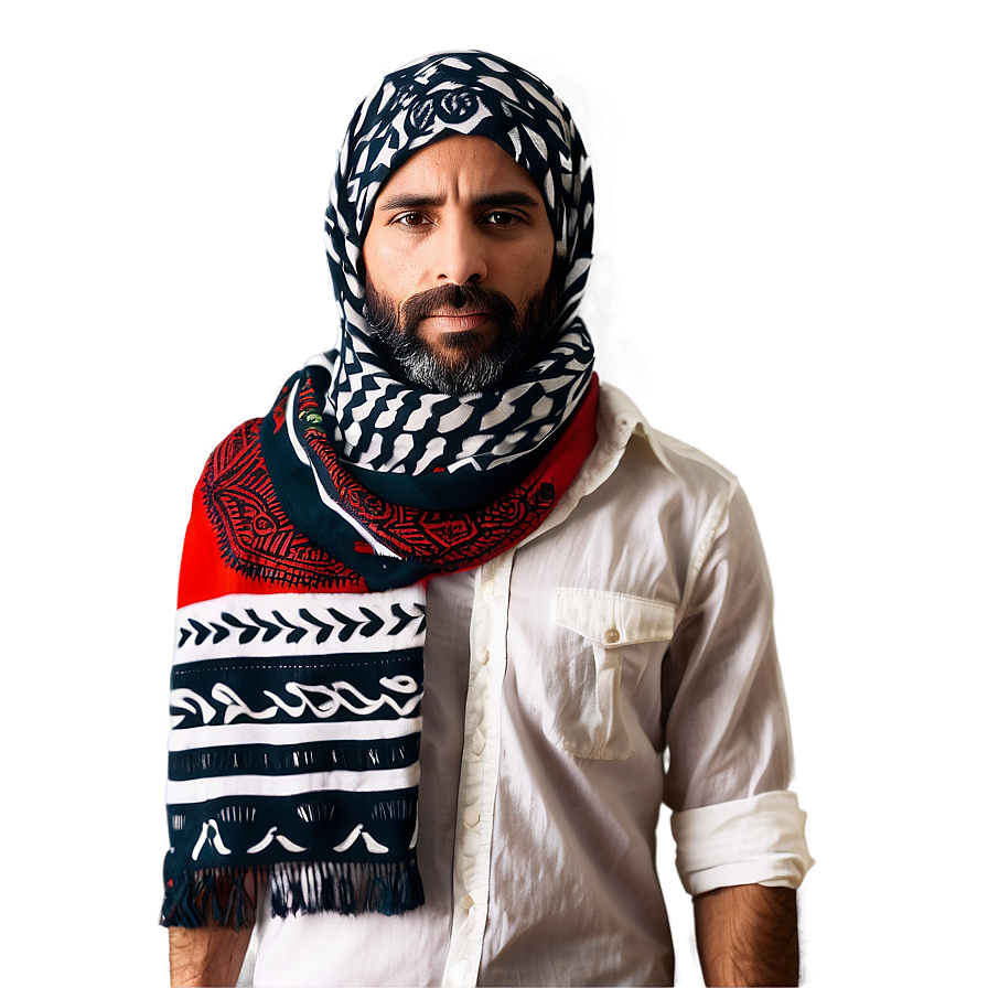 Festive Red Keffiyeh Png Opq PNG Image