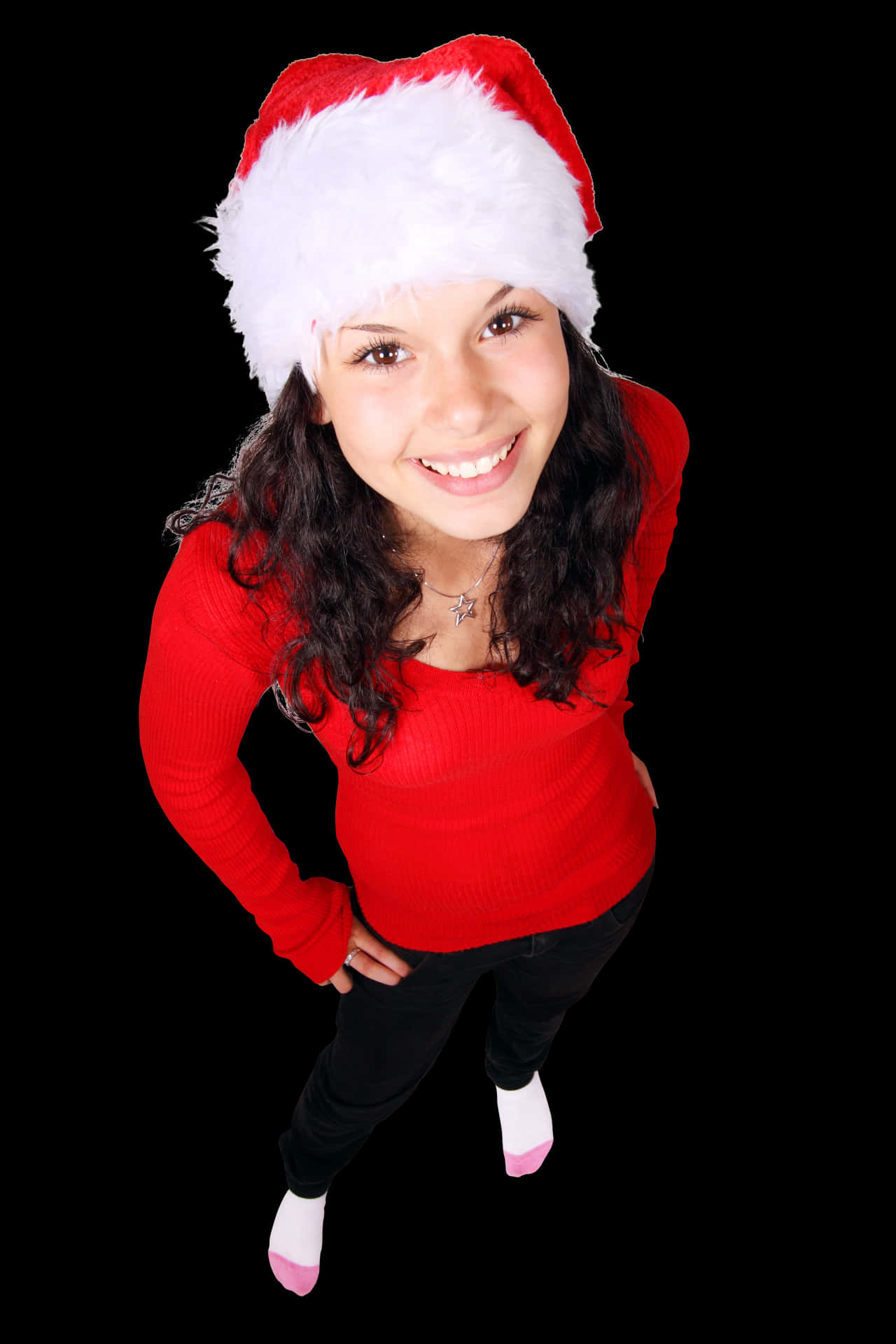 Festive Smilein Santa Hat PNG Image