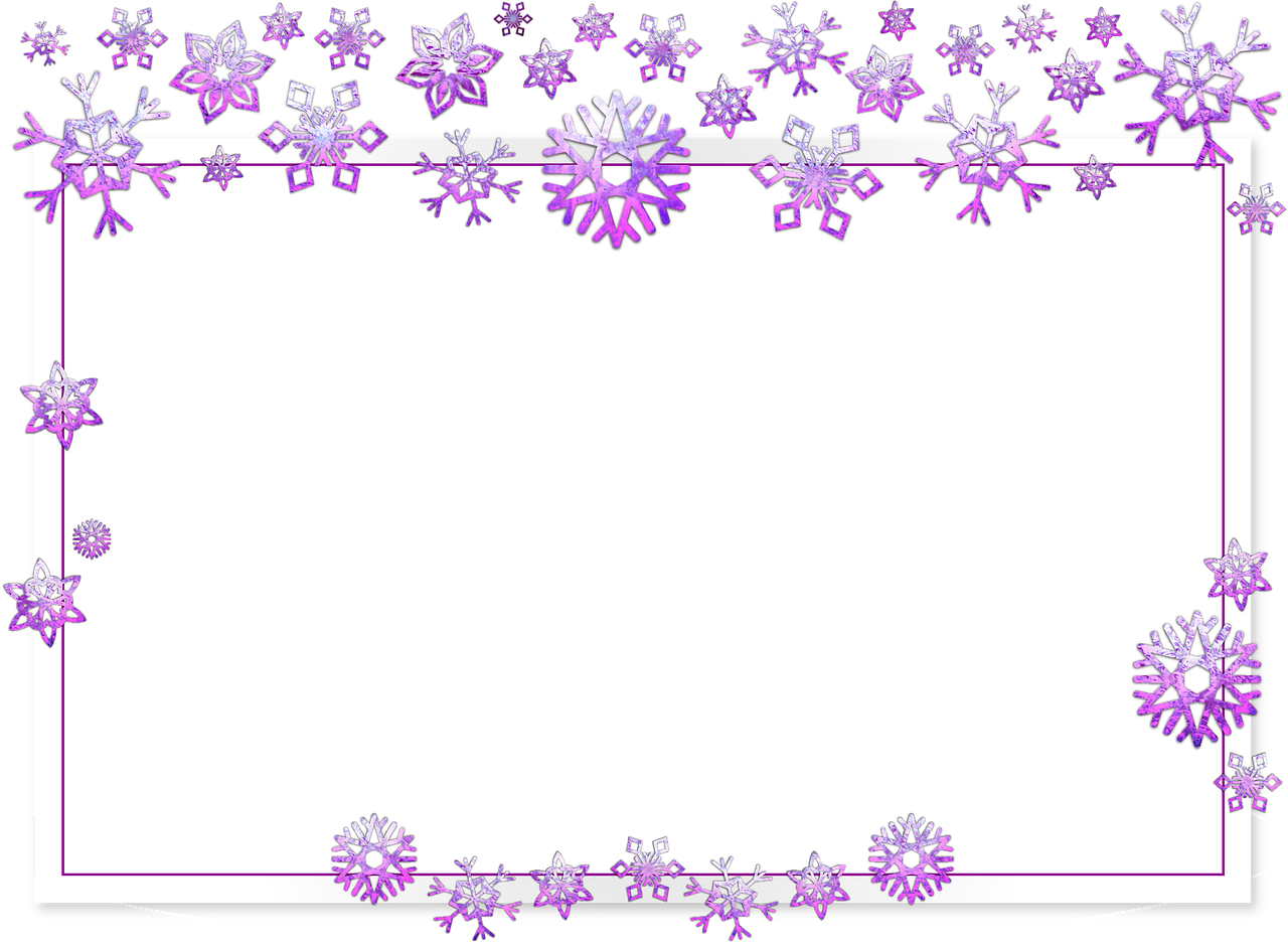 Festive Snowflake Christmas Frame PNG Image