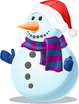 Festive Snowman Cartoon PNG Image