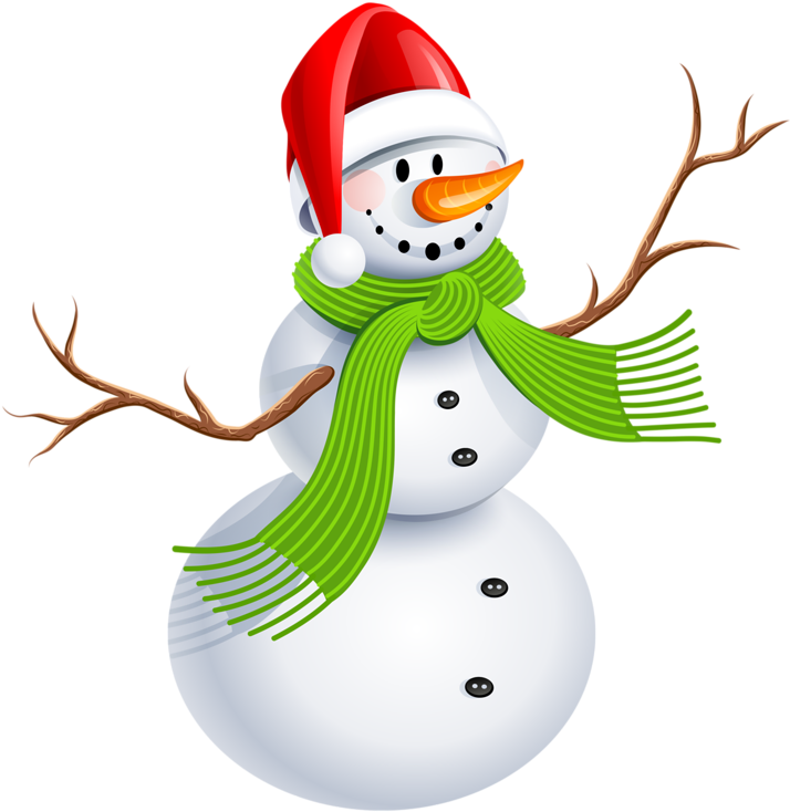 Festive Snowman Illustration PNG Image