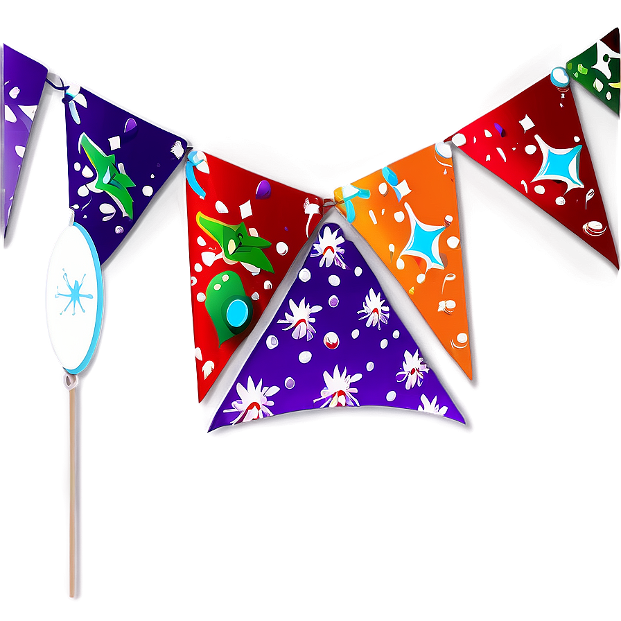 Festive Triangle Banner Graphics Png 06272024 PNG Image