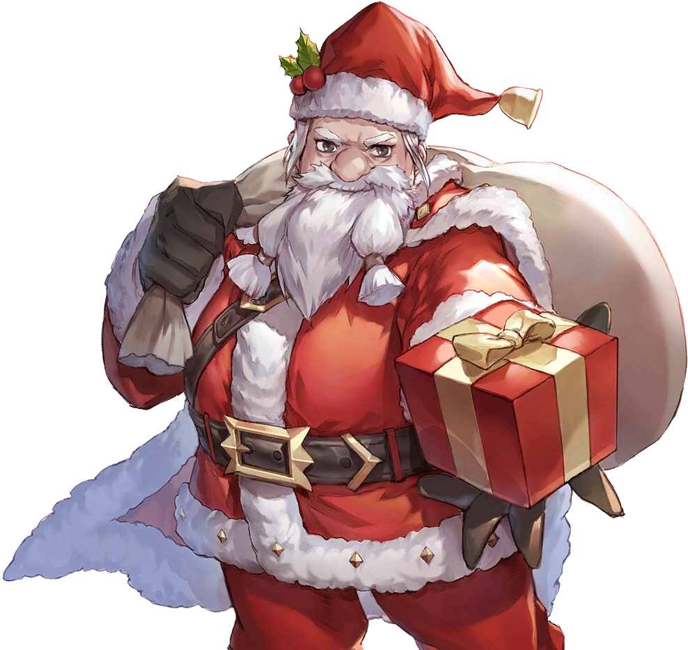 Festive Warrior Santa Claus PNG Image