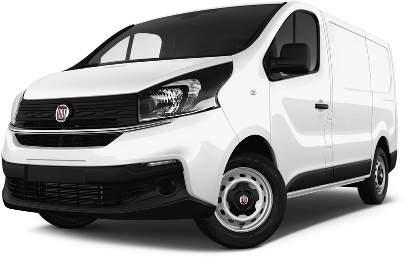 Fiat White Commercial Van PNG Image