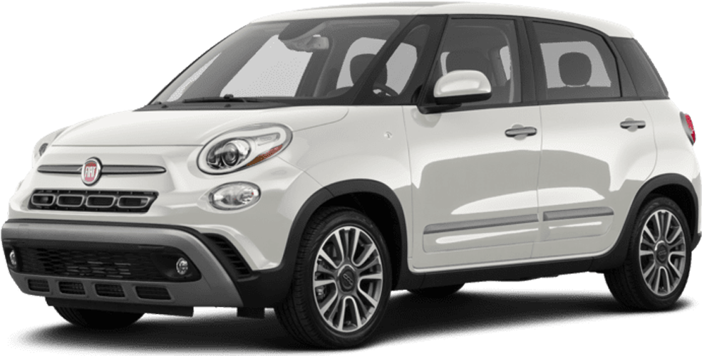 Fiat500 L White Side View PNG Image