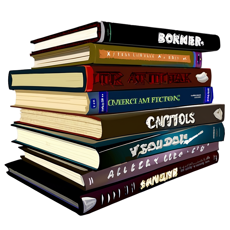 Fiction Books Stack Png Tkd74 PNG Image