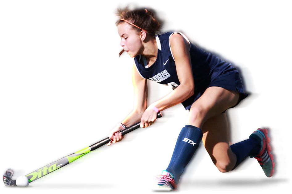 Field Hockey Playerin Action.png PNG Image