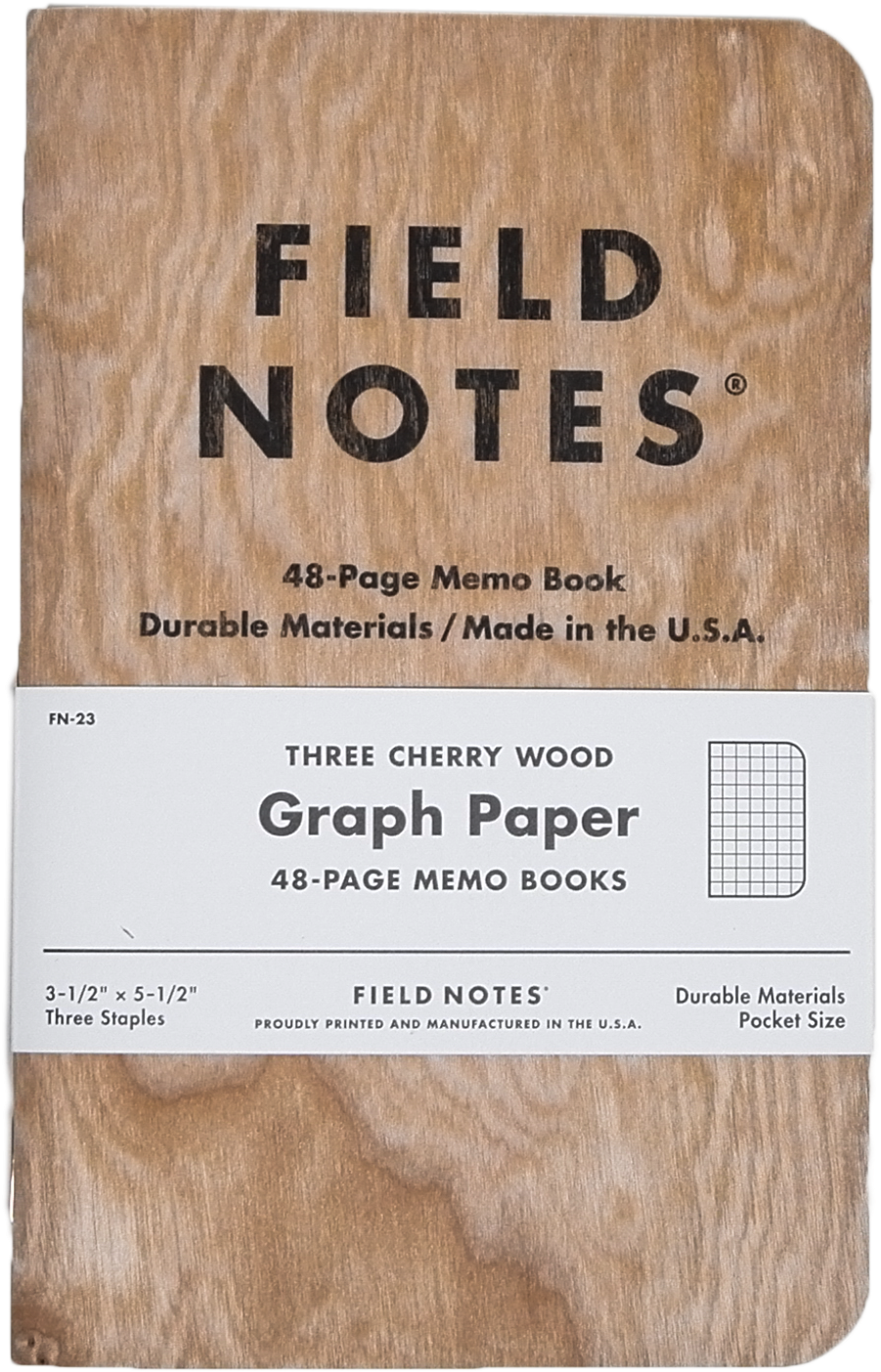 Field Notes Cherry Wood Graph Paper Memo Book PNG Image