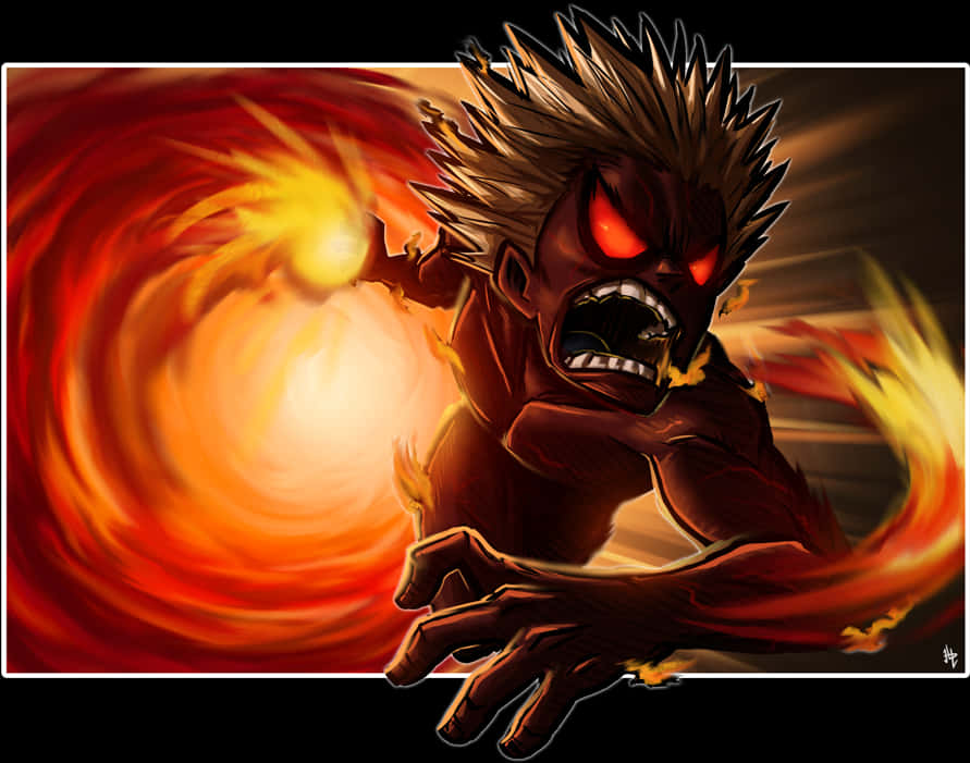 Fierce Bakugou Explosion PNG Image