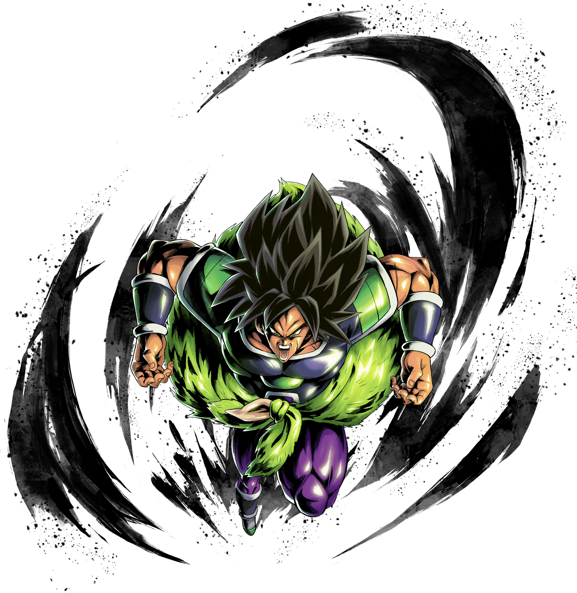 Fierce Broly Charging Forward PNG Image