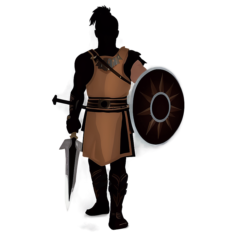 Fierce Gladiator Silhouette Png Jvj PNG Image